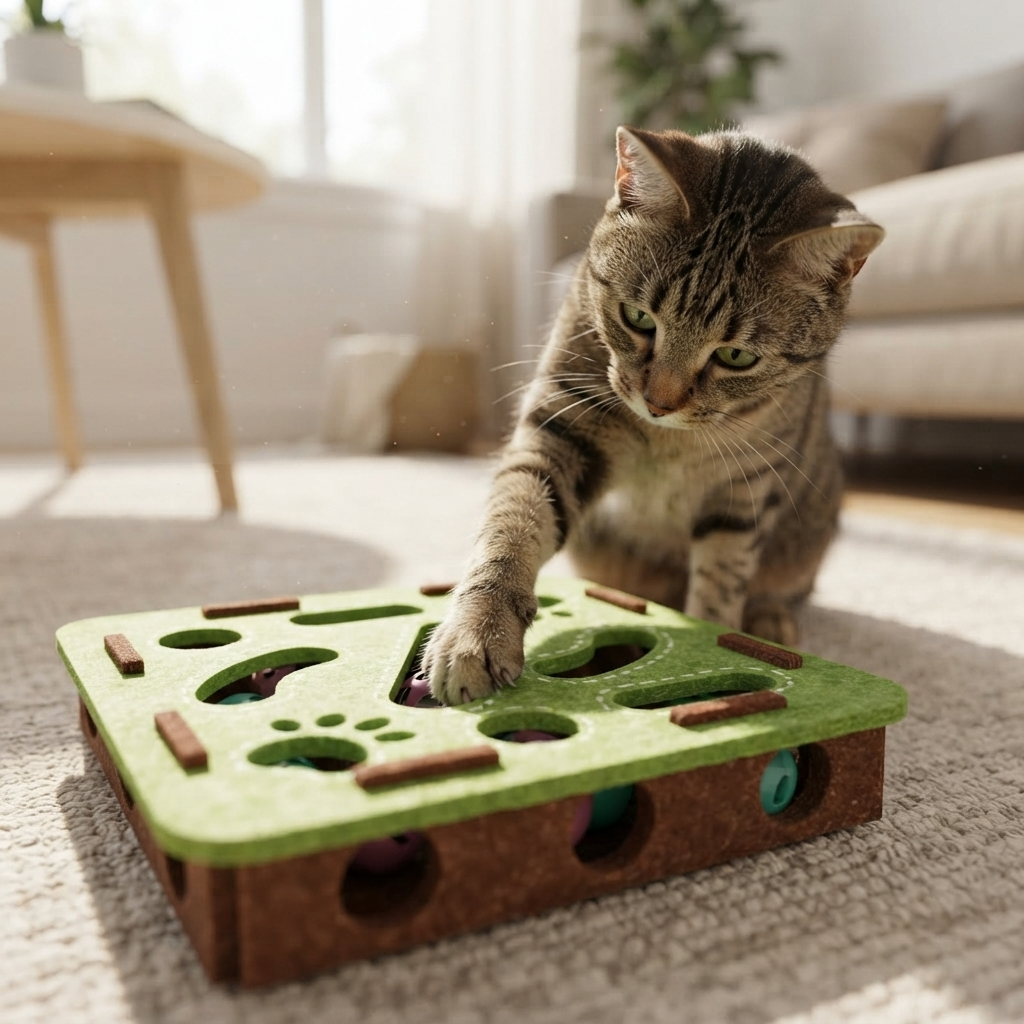 Interactive Felt Cat Puzzle Tunnel Toy