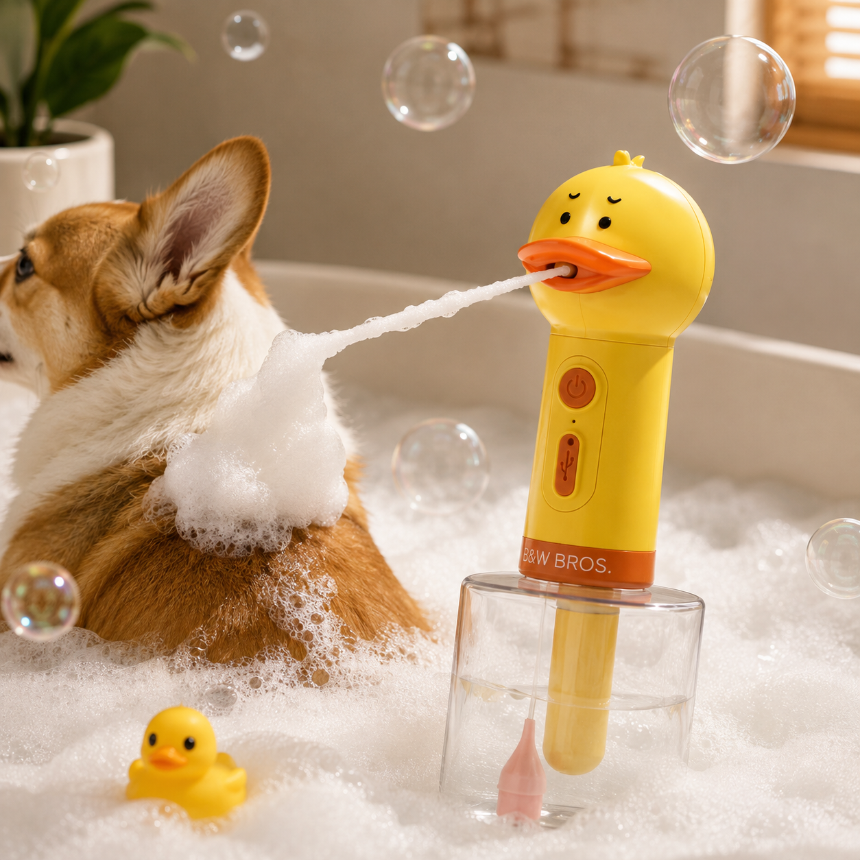 USB Rechargeable Electric Pet Foam Bath Sprayer