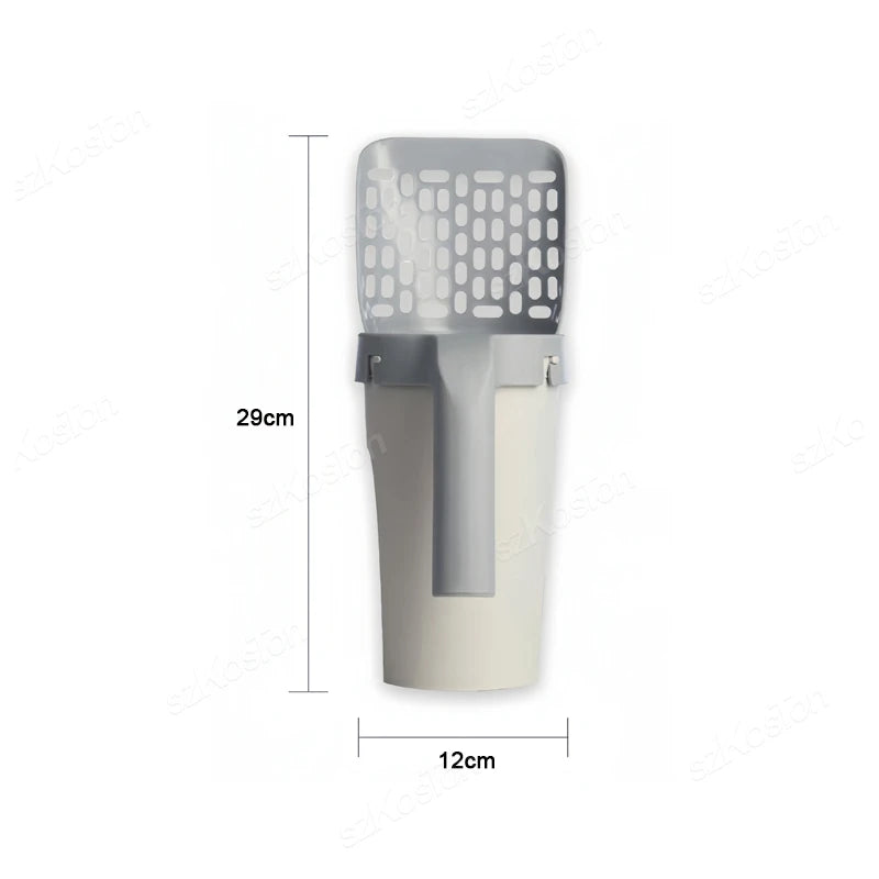 Cat Litter Scoop with Built-In Waste Bin & Bags