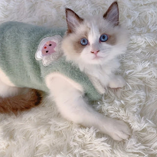 Warm Cat Sweater Vest for Winter