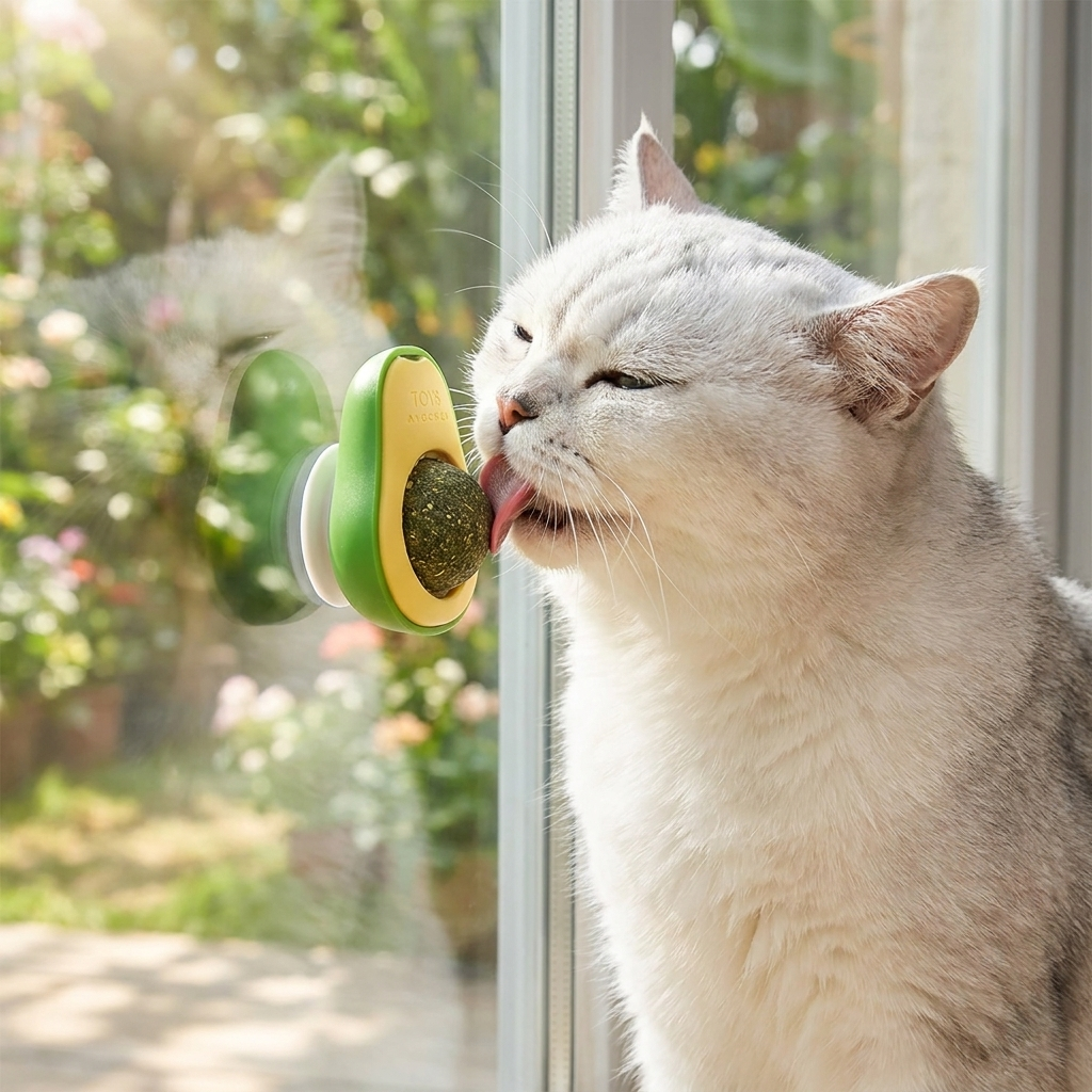 Rotating Catnip Wall Ball Toy for Cats