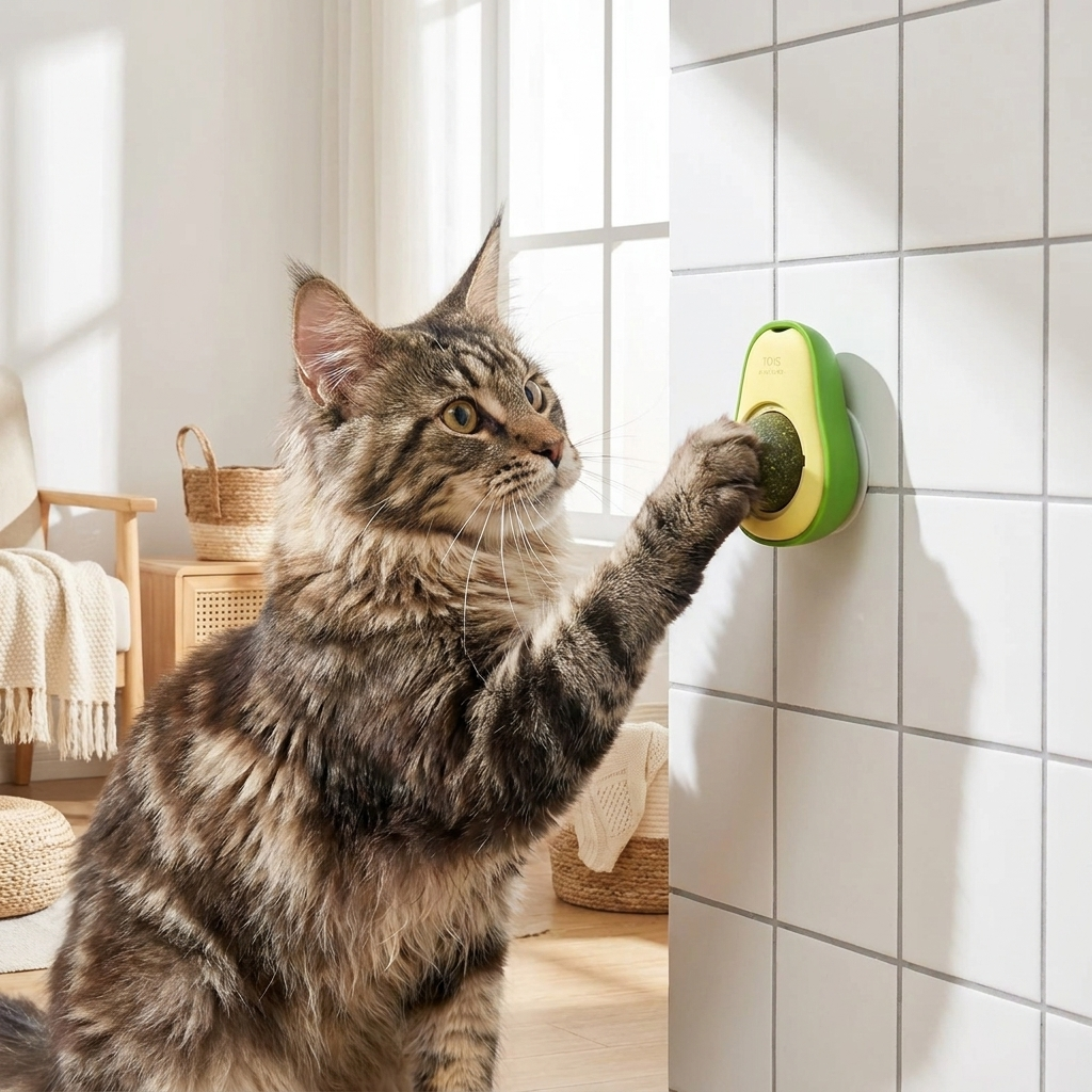 Rotating Catnip Wall Ball Toy for Cats