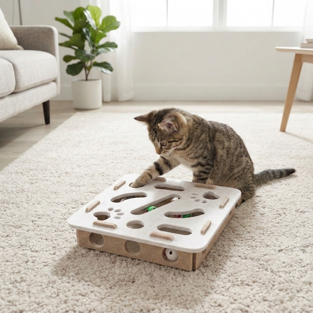 Interactive Felt Cat Puzzle Tunnel Toy